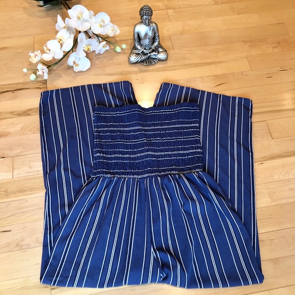 Mlle Gabrielle Pants - Mlle Gabriellle blue & white jumpsuit